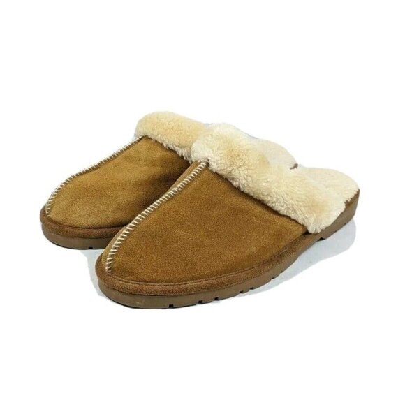 Sporto Shoes - Sporto Mules Faux Fur Lined Women's Sz Large Brown Suede Leather